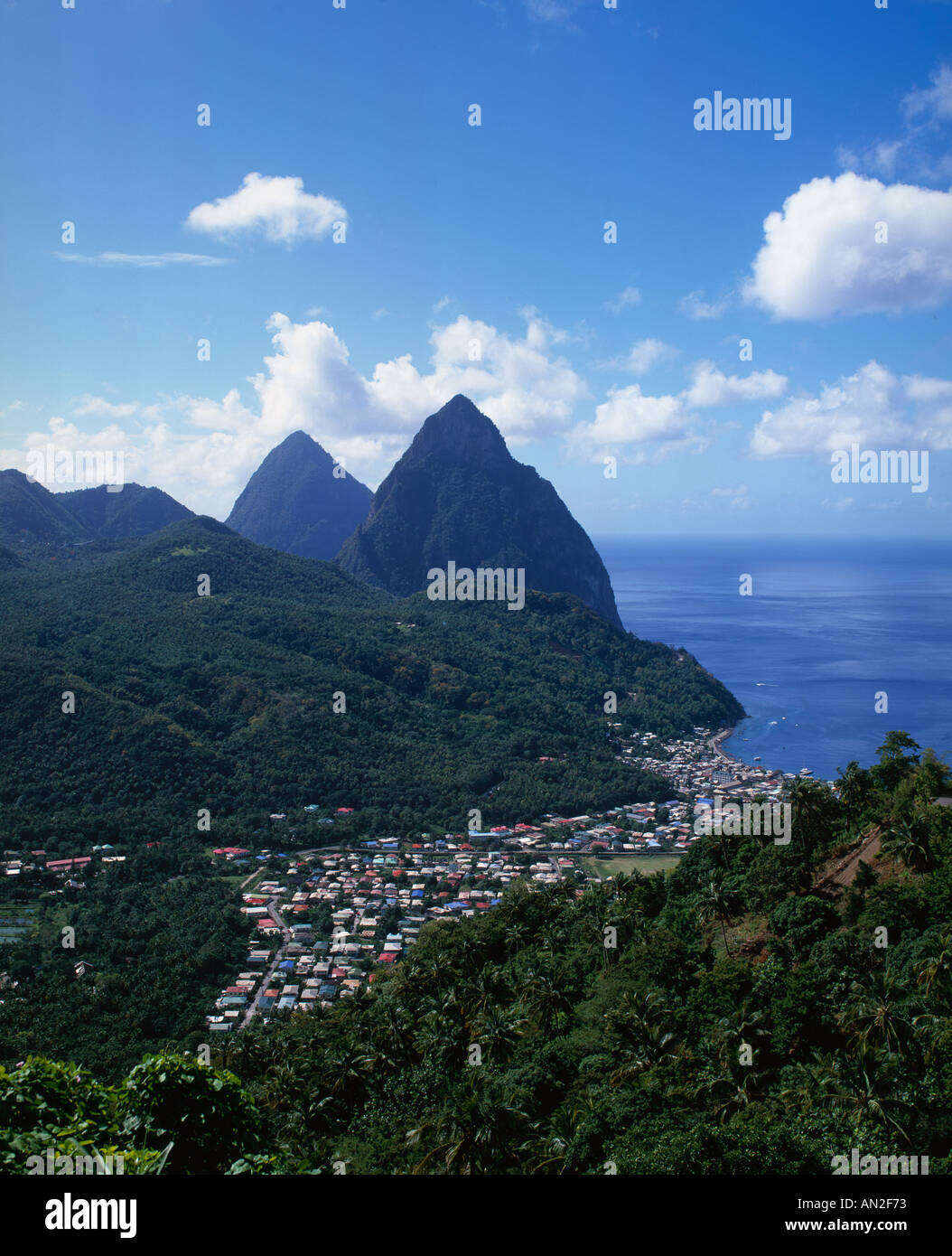 Pitons Soufriere St Lucia Caribbean Stock Photo Alamy