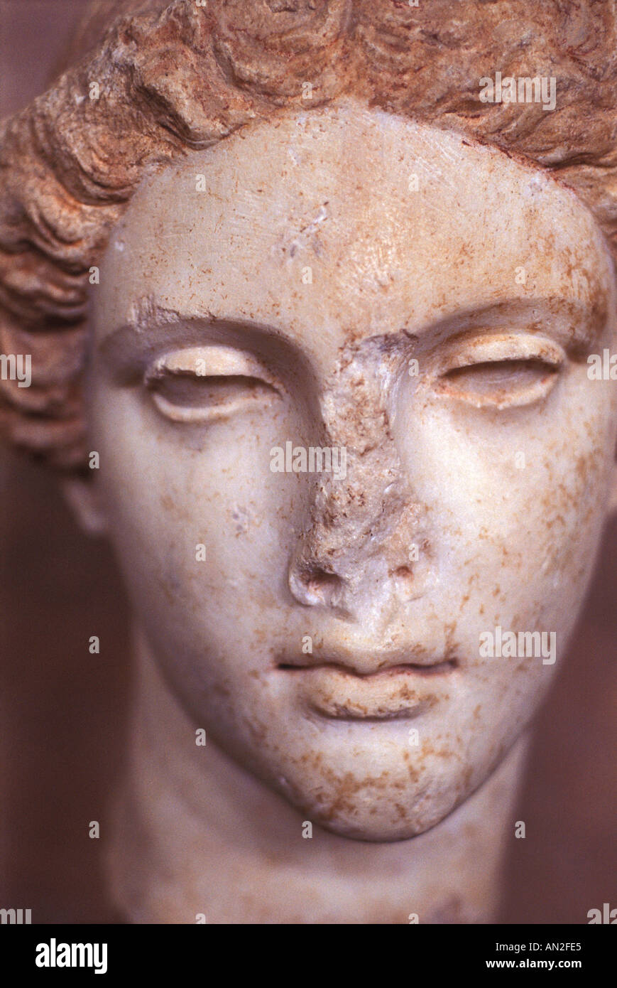 Goddess Statue in Ancient Corinth Museum (Greece) Stock Photo