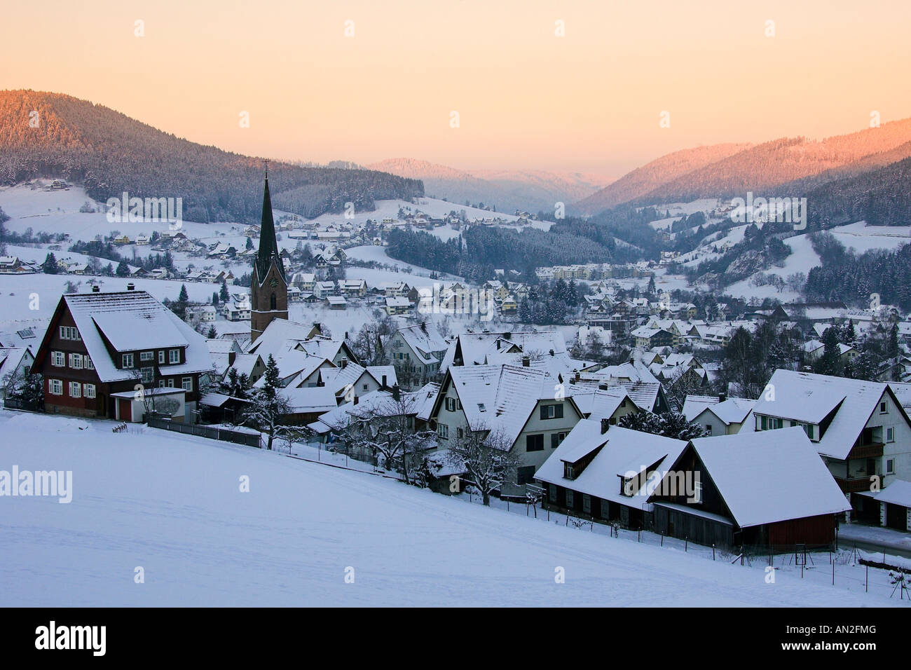 Baiersbronn Nordschwarzwald Winter Deutschland Germany Northern Schwarzwald Winter Stock Photo