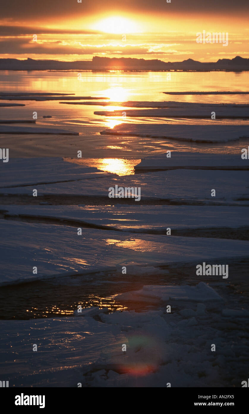 midnight sun, Antarctica Stock Photo Alamy