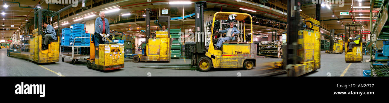 car plant forklifts Stock Photo
