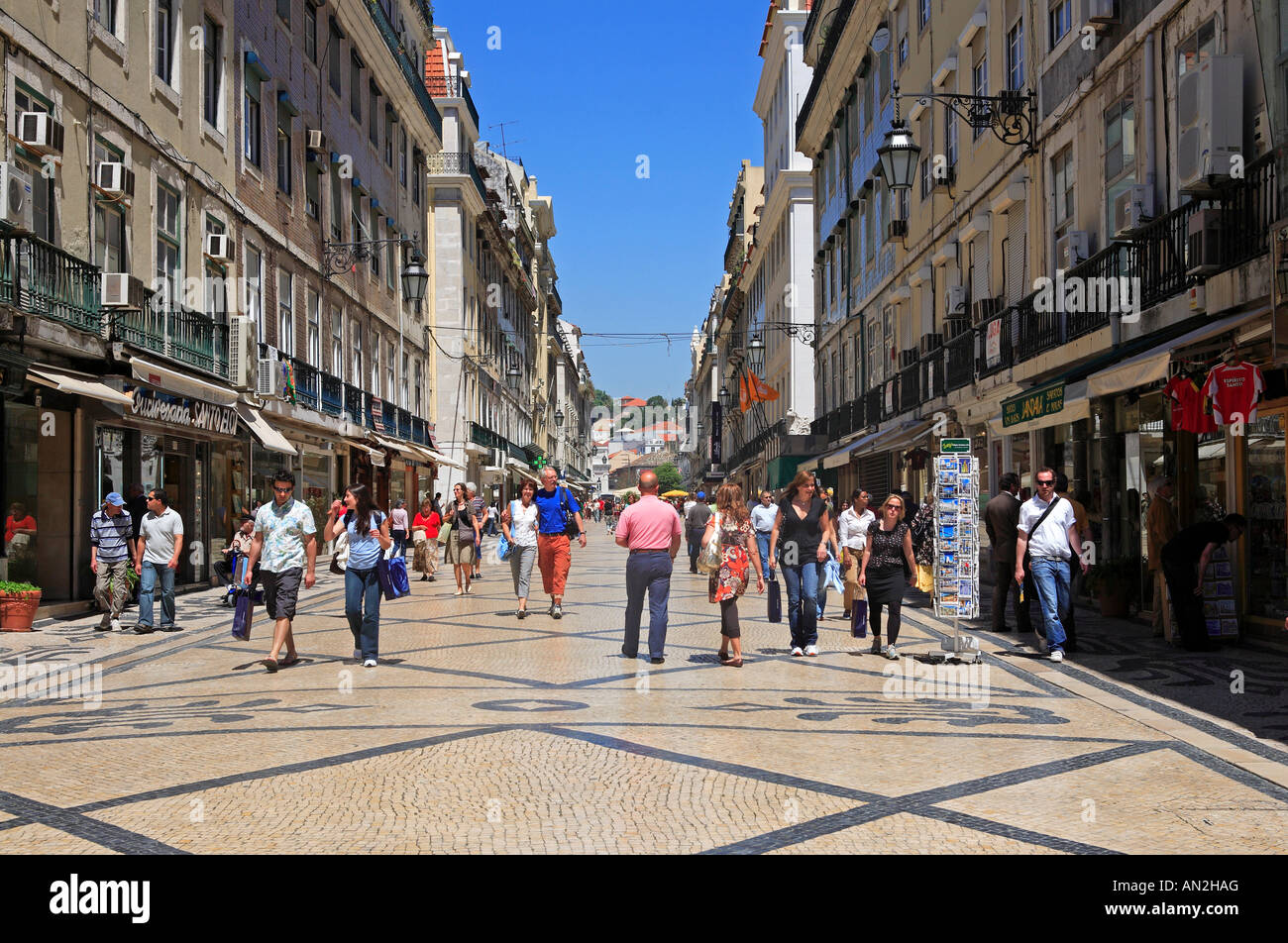Portugal, Lisbon, The Baixa, Rua Augusta Stock Photo