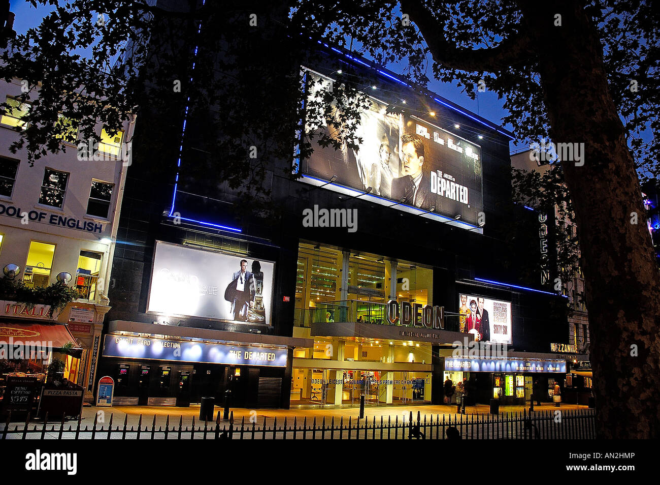 Leicester Square at Night Stock Photo Alamy