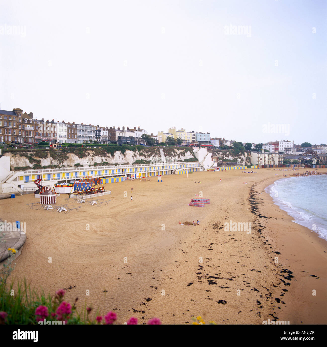 Viking Bay in Broadstairs in Thanet in Kent in England in Great Britain in the United Kingdom UK. Stock Photo