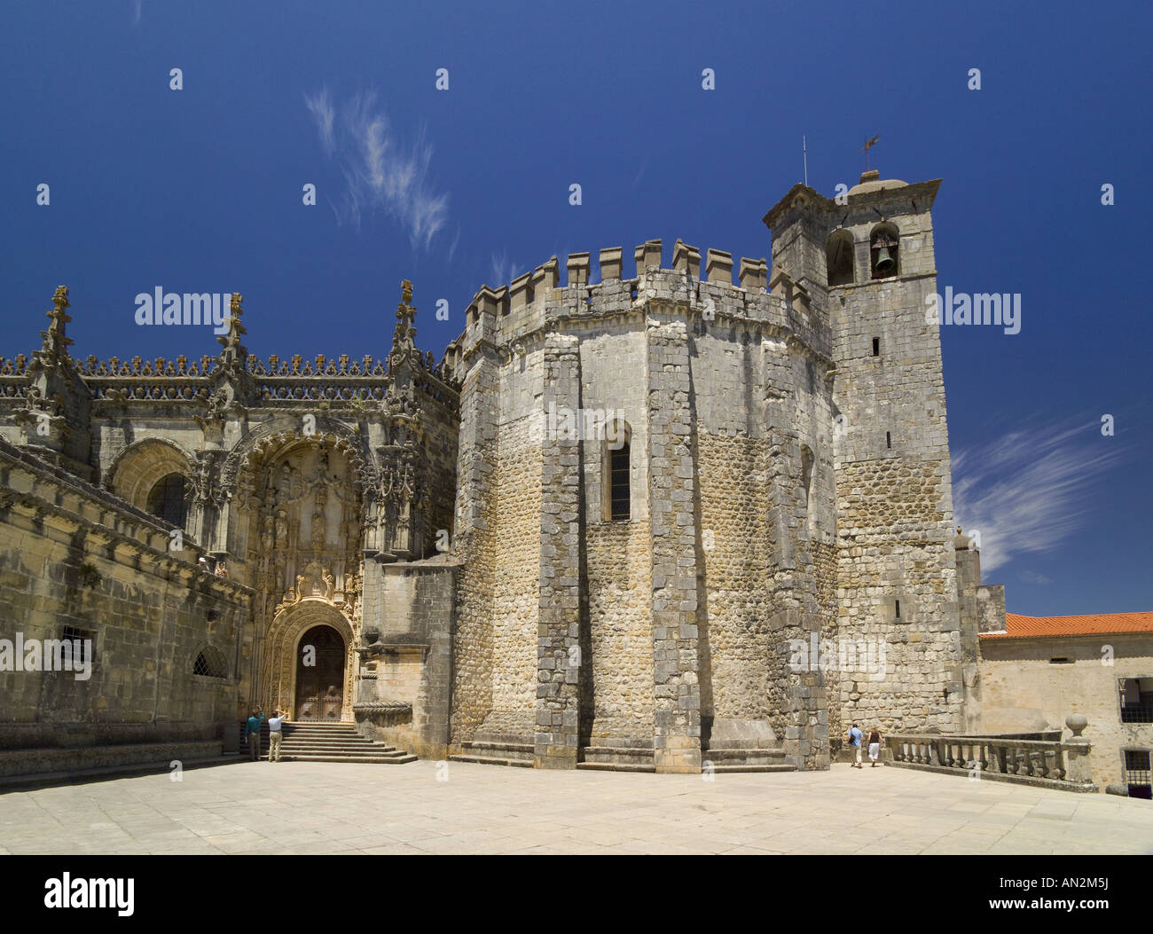 Portugal, The Ribatejo District, Tomar, The Entrance To The Convent Of Christ Stock Photo