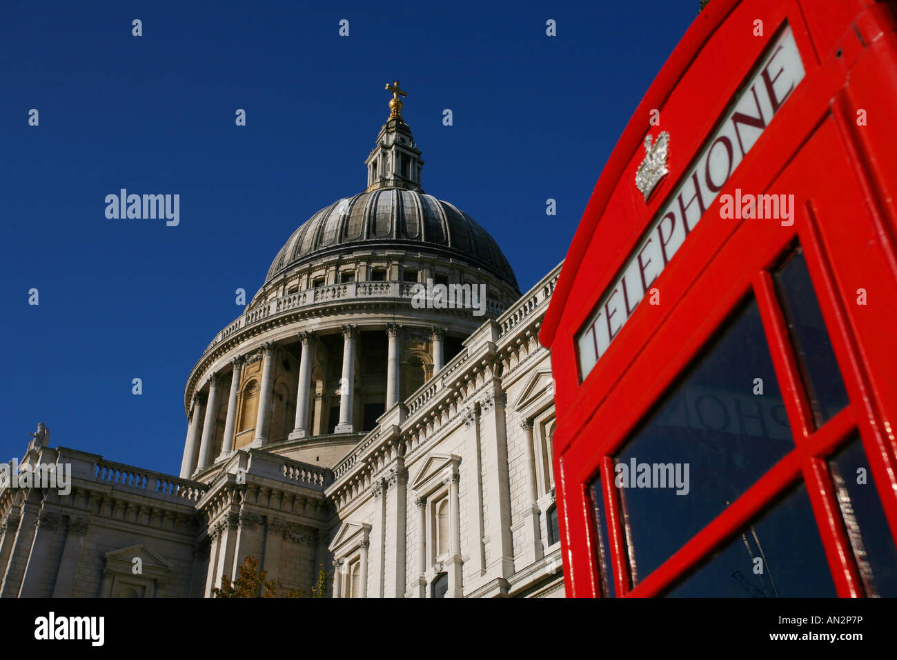 'st paul's' 'saint pauls' 'london telephone box' Stock Photo
