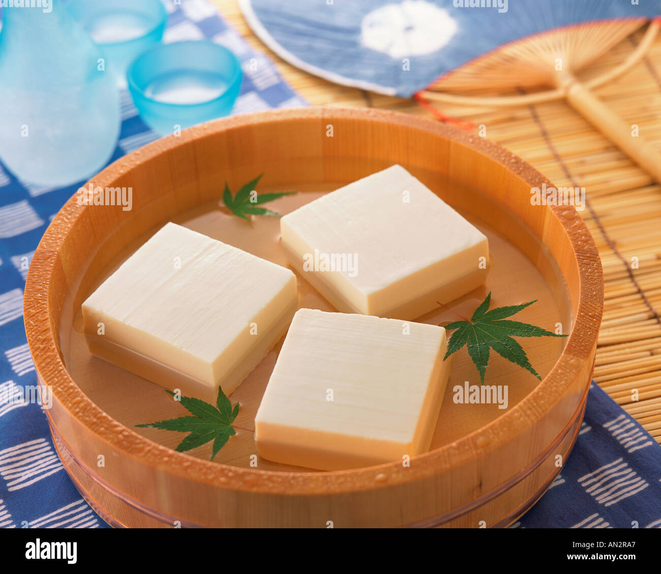 Bean Curd in a bamboo tub Stock Photo Alamy