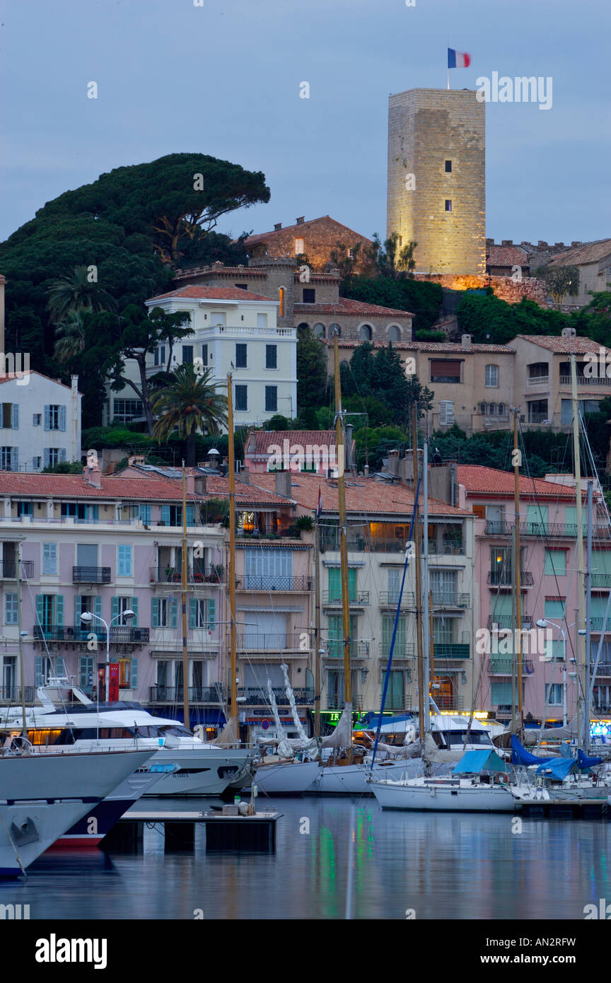 Cannes Castle, Castre Tower and Castre Museum in the Old Town, Le Suquet, The Riviera, Cote d'Azur, Provence, France, Europe. Stock Photo