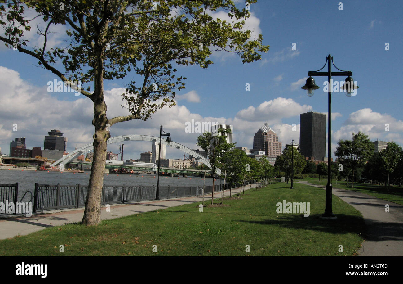 Waterfront and skyline, Rochester NY USA Stock Photo Alamy