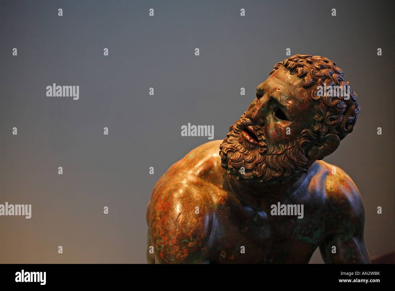 The bronze statue of the Boxer, Palazzo Massimo alle Terme, National Museum of Rome, Italy Stock Photo