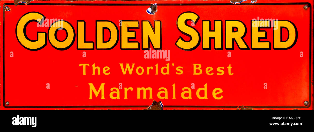 Vintage Advertisment Hoarding of Golden Shred Marmalade Stock Photo