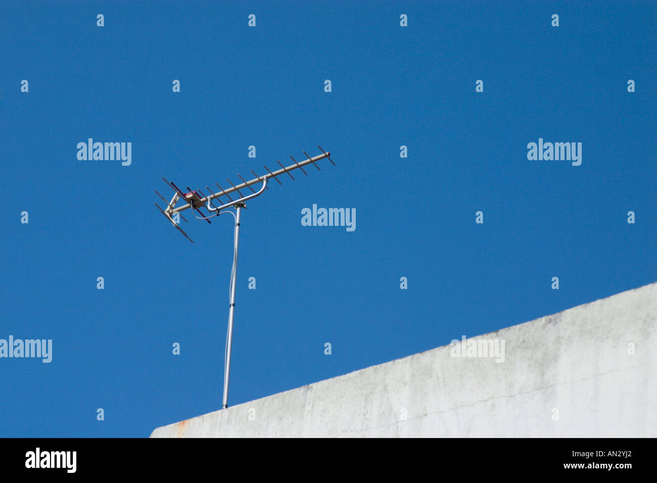 uhf antenna on rooftop Stock Photo Alamy