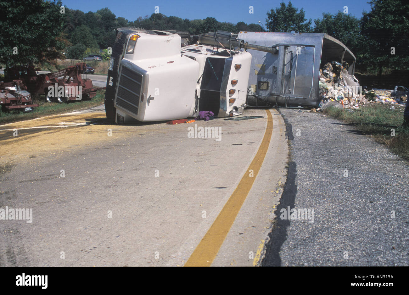 Highway Accident Stock Photo