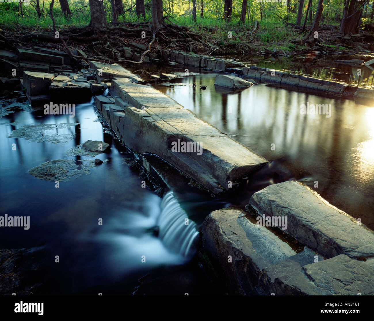 Stream Near Fountainville Off New Galena Road Near Peace Valley Park, Bucks County, Pennsylvania, USA Stock Photo