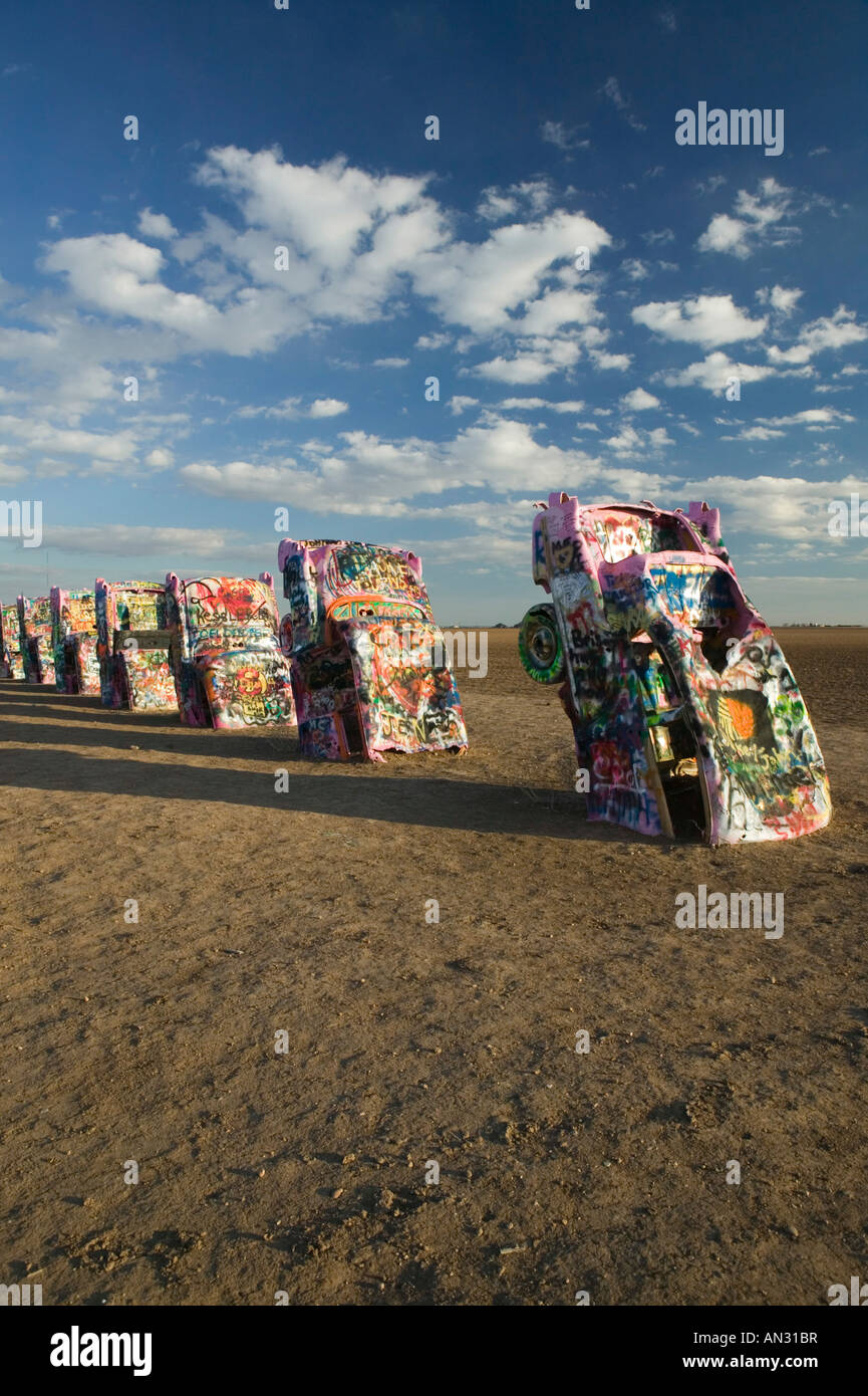 USA, TEXAS, Panhandle Area, Amarillo Cadillac Ranch / Buried 1950's