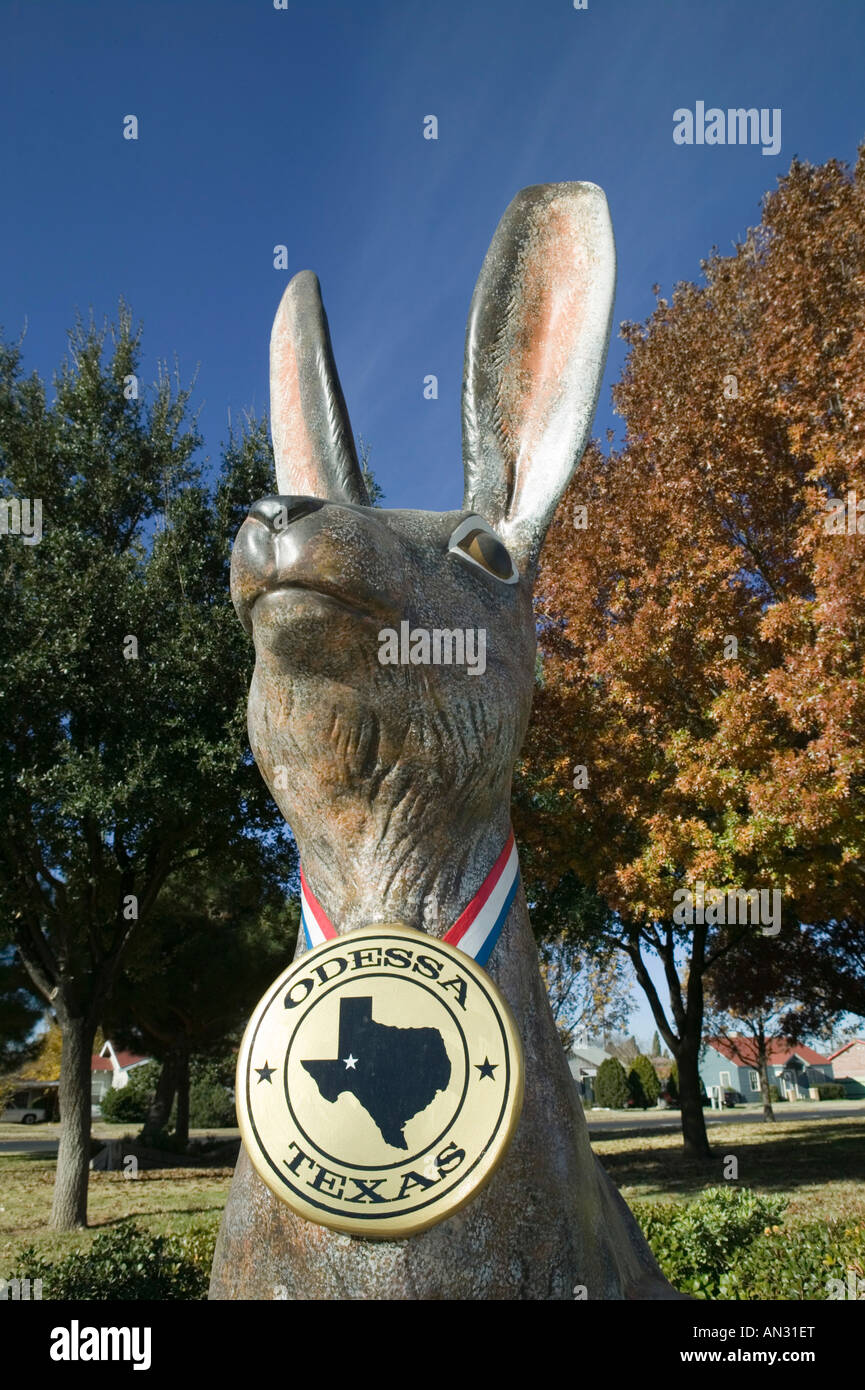 USA, TEXAS, Odessa World's Largest Jackrabbit Statue (b.1932 Stock