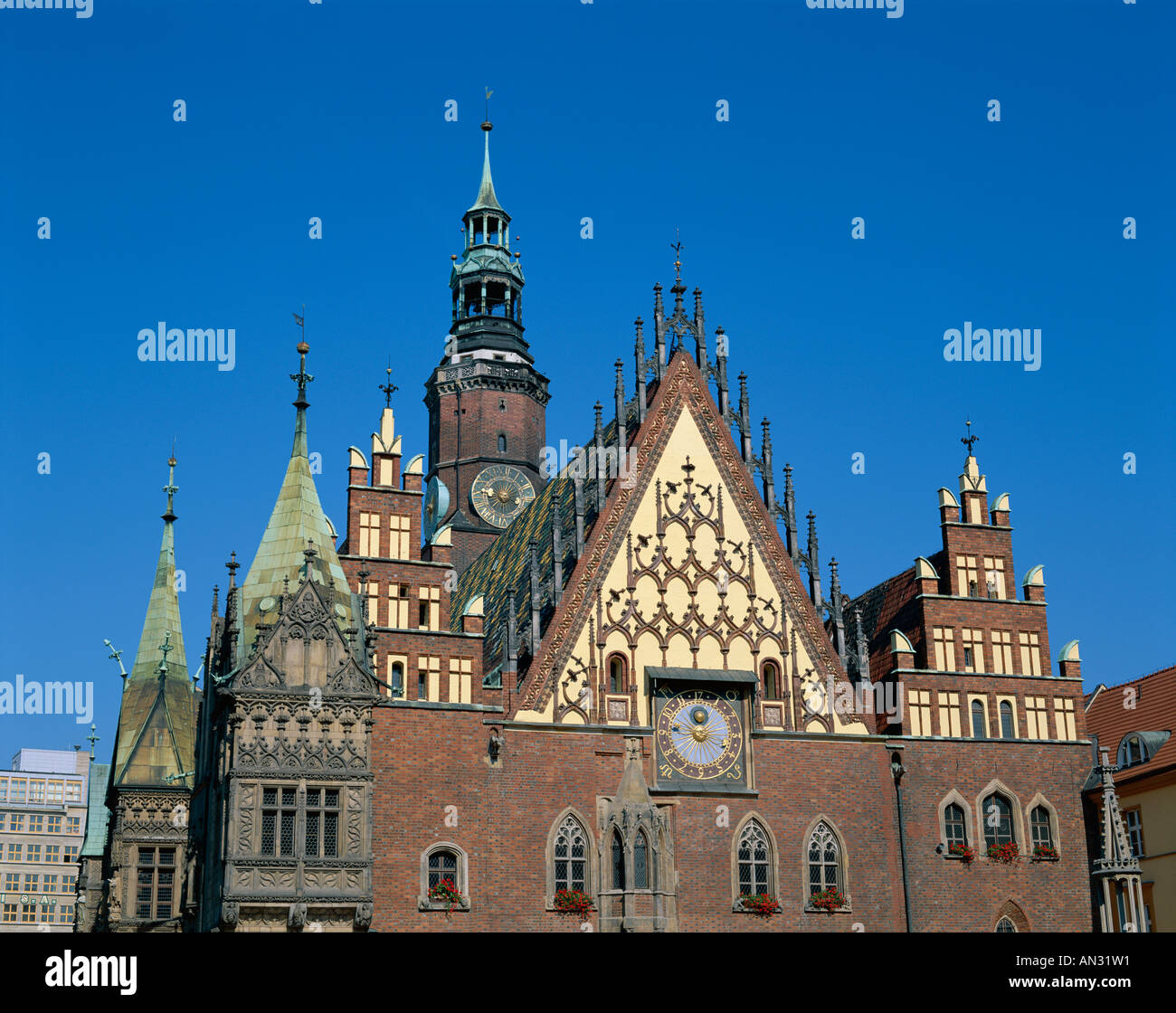 Town Hall, Wroclaw, Poland Stock Photo