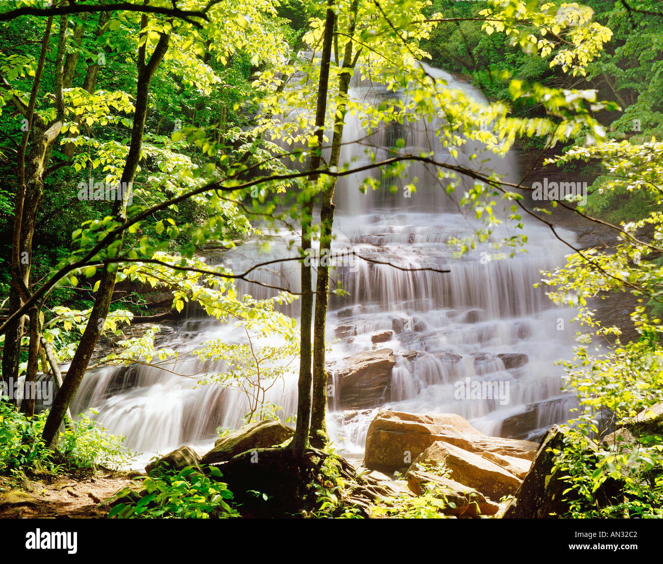 waterfall in Smoky Mountain National Park North Carolina USA Stock Photo
