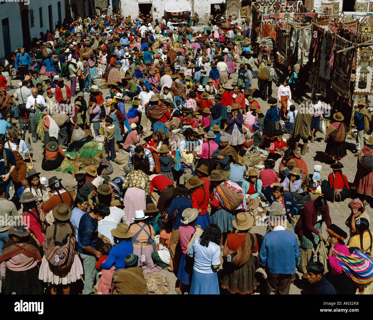 Pisac Market, Pisac, Peru Stock Photo