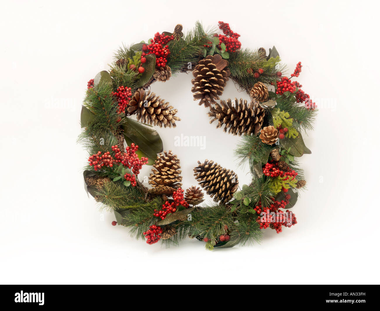 Christmas Wreath Cut Out Stock Photo