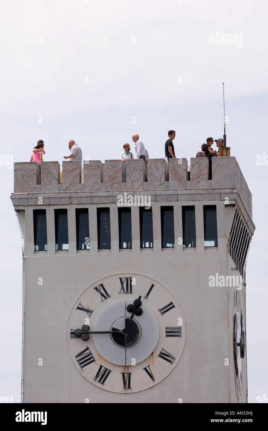 Clock tower Castle Ljubljana Slovenia Europe Stock Photo Alamy