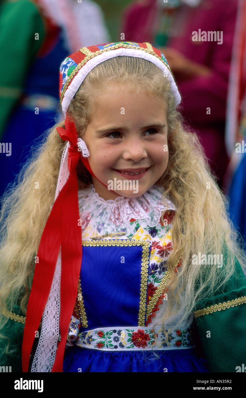 Girl dressed in Regional Costume, Brittany, France Stock Photo - Alamy