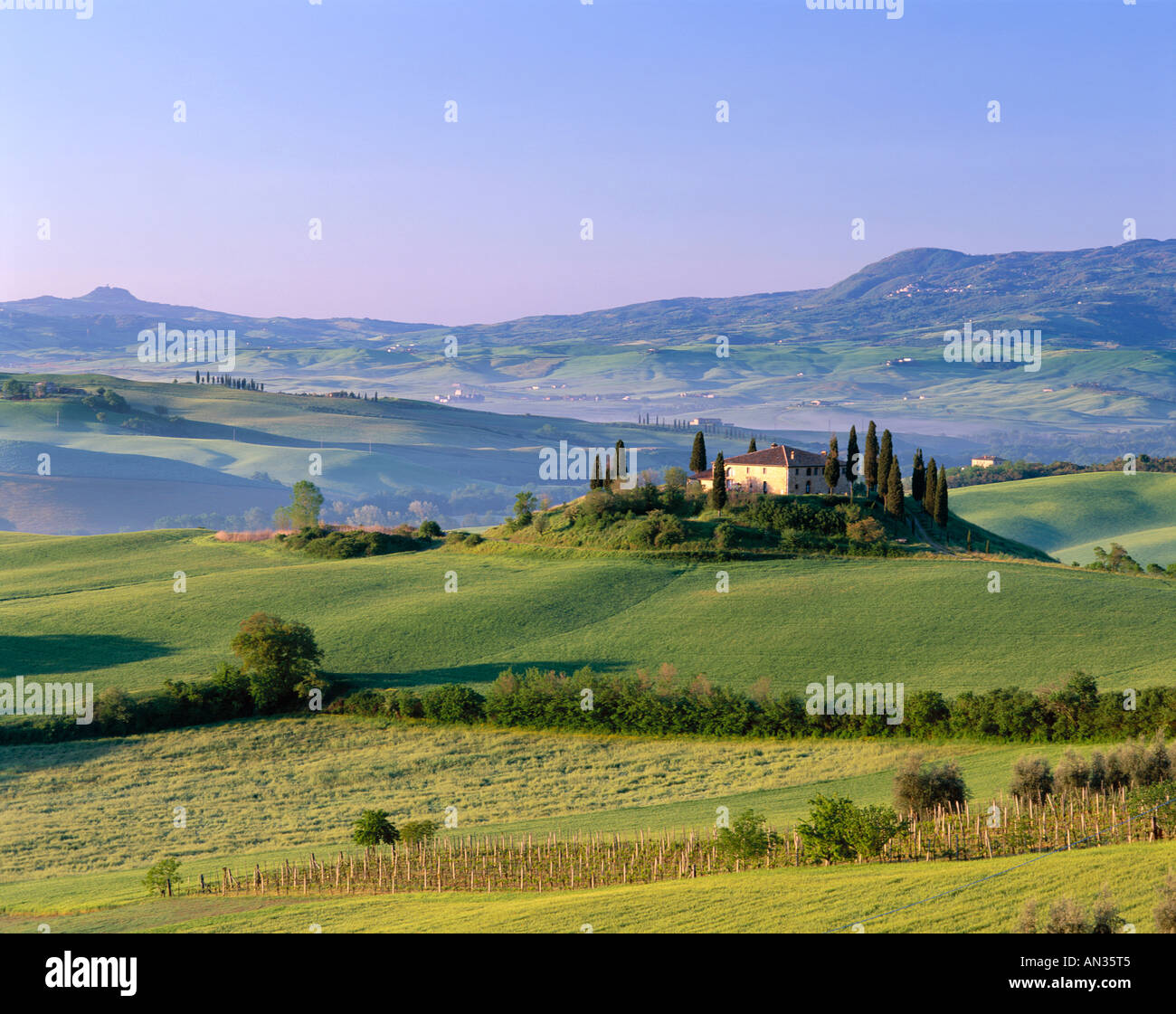 Green hills in tuscany hi-res stock photography and images - Alamy