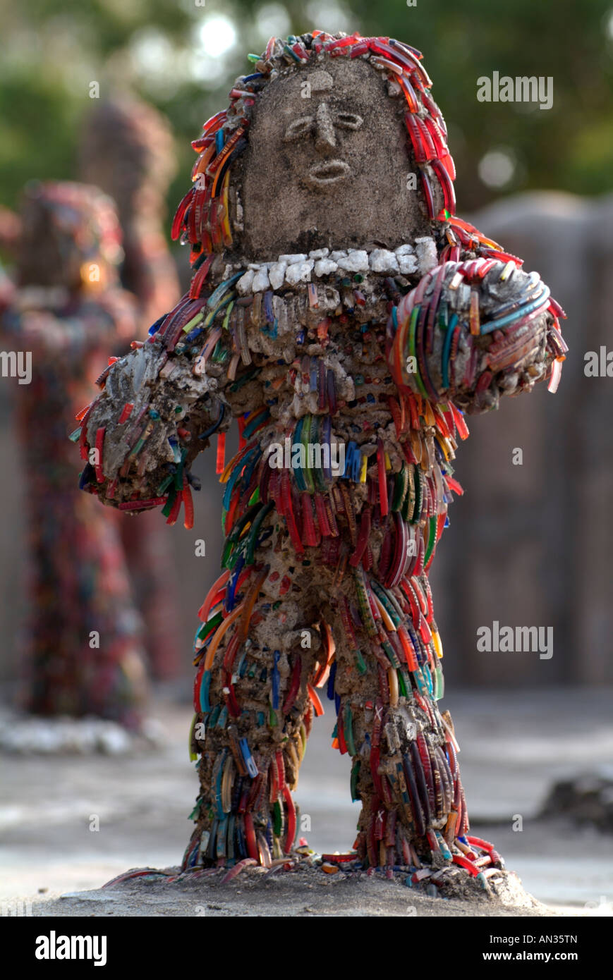 Sculptures in the Rock Garden designed by Nek Chand in Chandigarh the