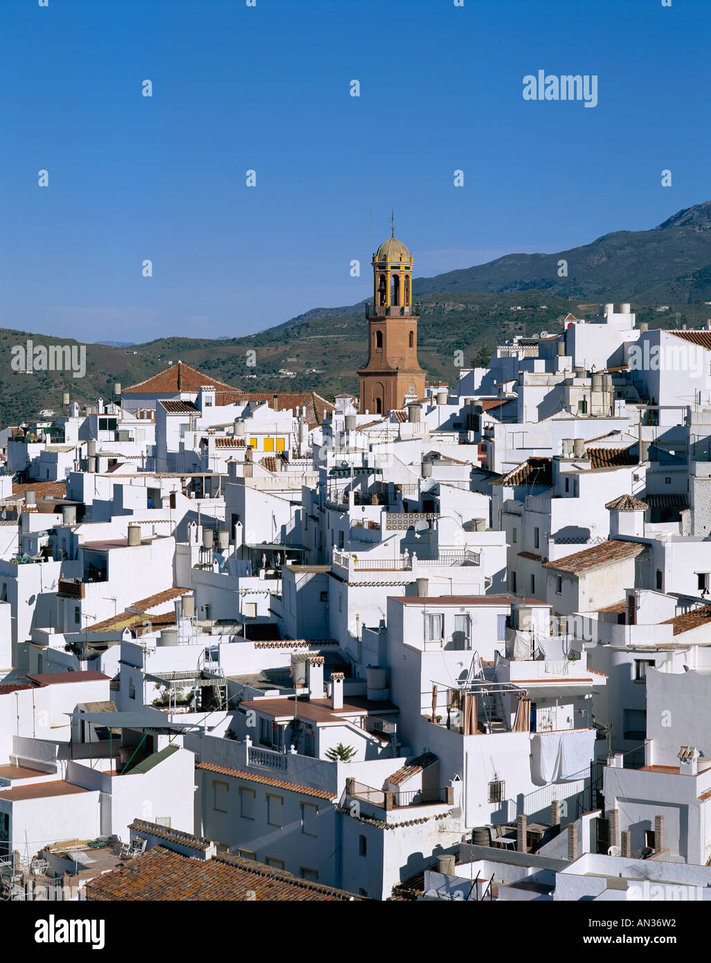 The White Villages / Pueblos Blancos, Competa, Andalusia, Spain Stock ...