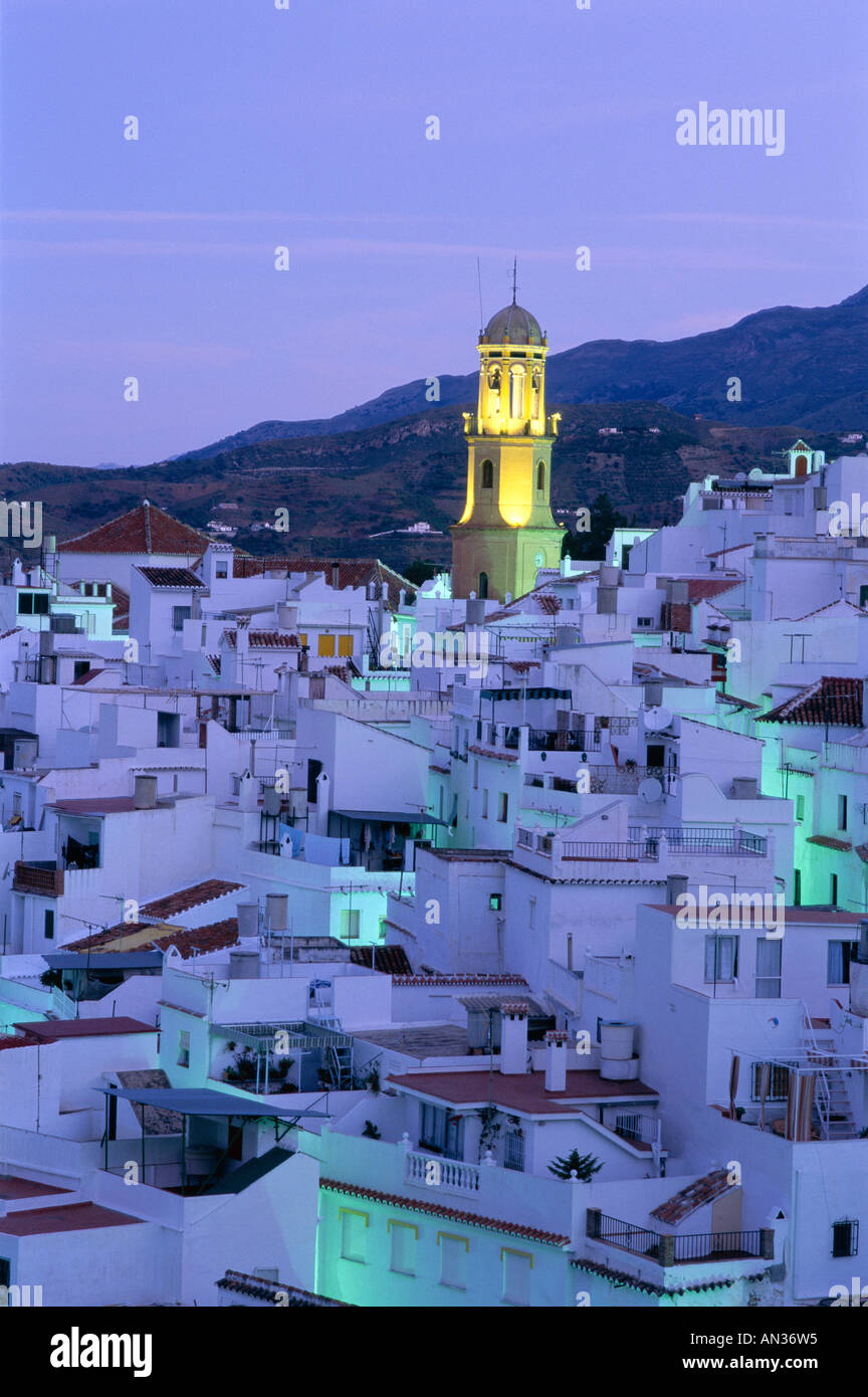 The White Villages / Pueblos Blancos / Night View, Competa, Andalusia ...