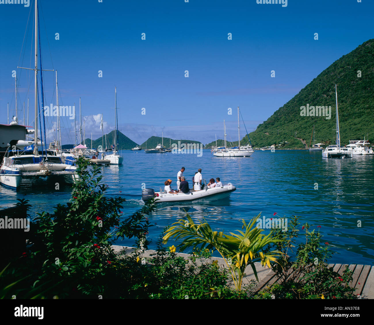 'Sopers Hole' Wharf 'Pussers Landing' 'Frenchmans Cay' West End Tortola British Virgin Islands Caribbean Stock Photo