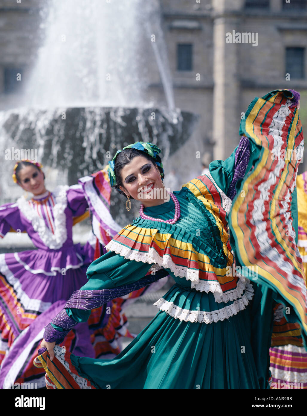 Woman Dressed in Traditional Costume / Dancing, Guadalajara, Mexico