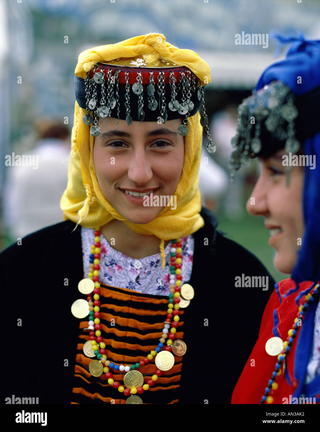 Girl Dressed in National Costume, Istanbul, Turkey Stock Photo