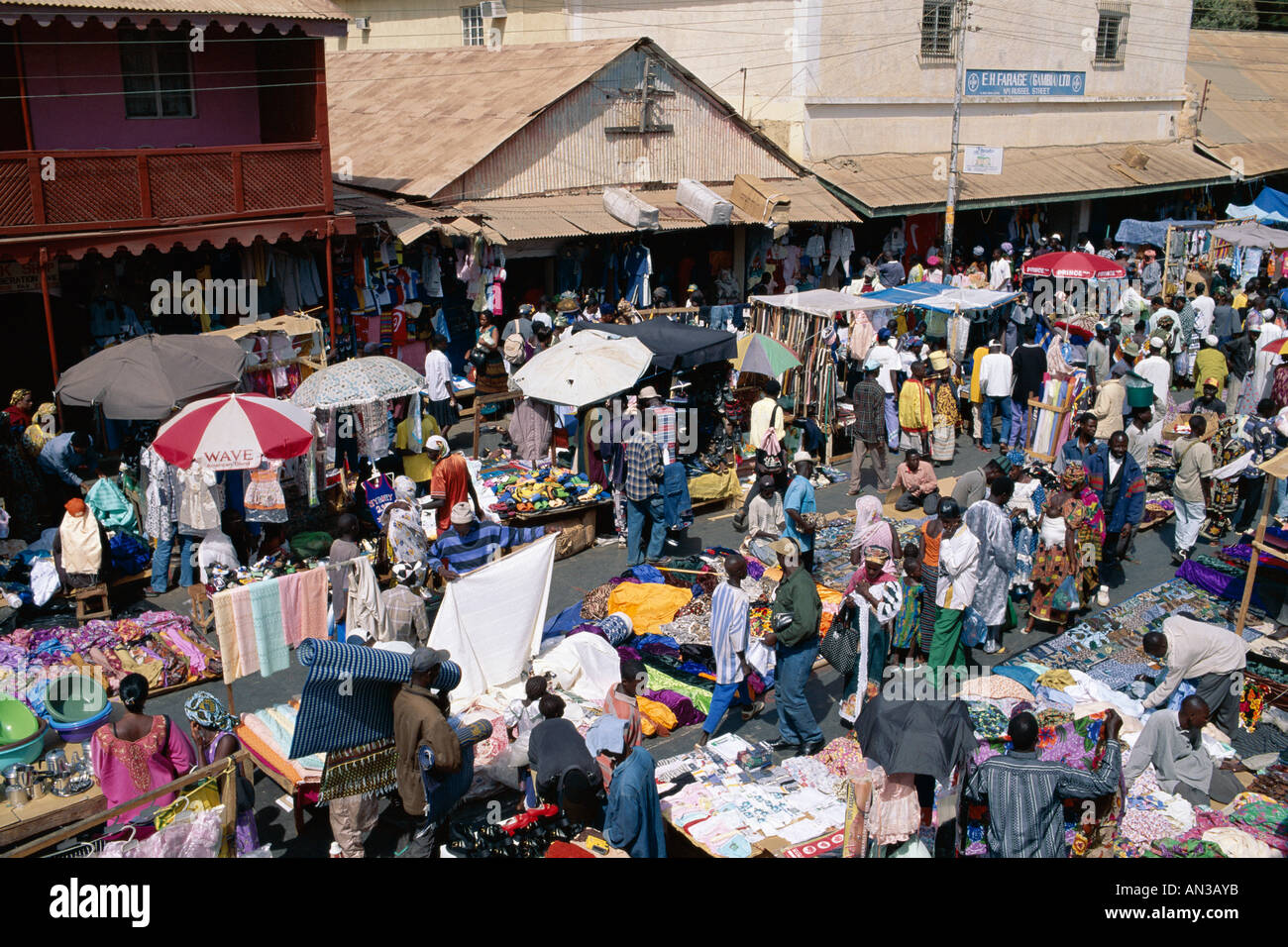 Albert Market / Outdoor Market, Banjul, Gambia Stock Photo