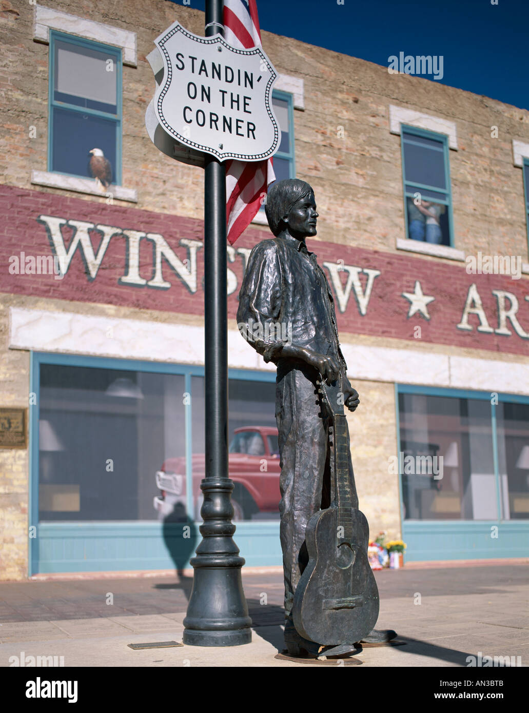 Route 66 / Statue by Ron Adamson titled Standin' on the Corner, Winslow