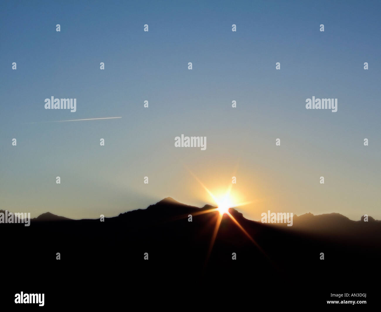 Sunrise at French Alps Savoie Rhône Alpes France Stock Photo