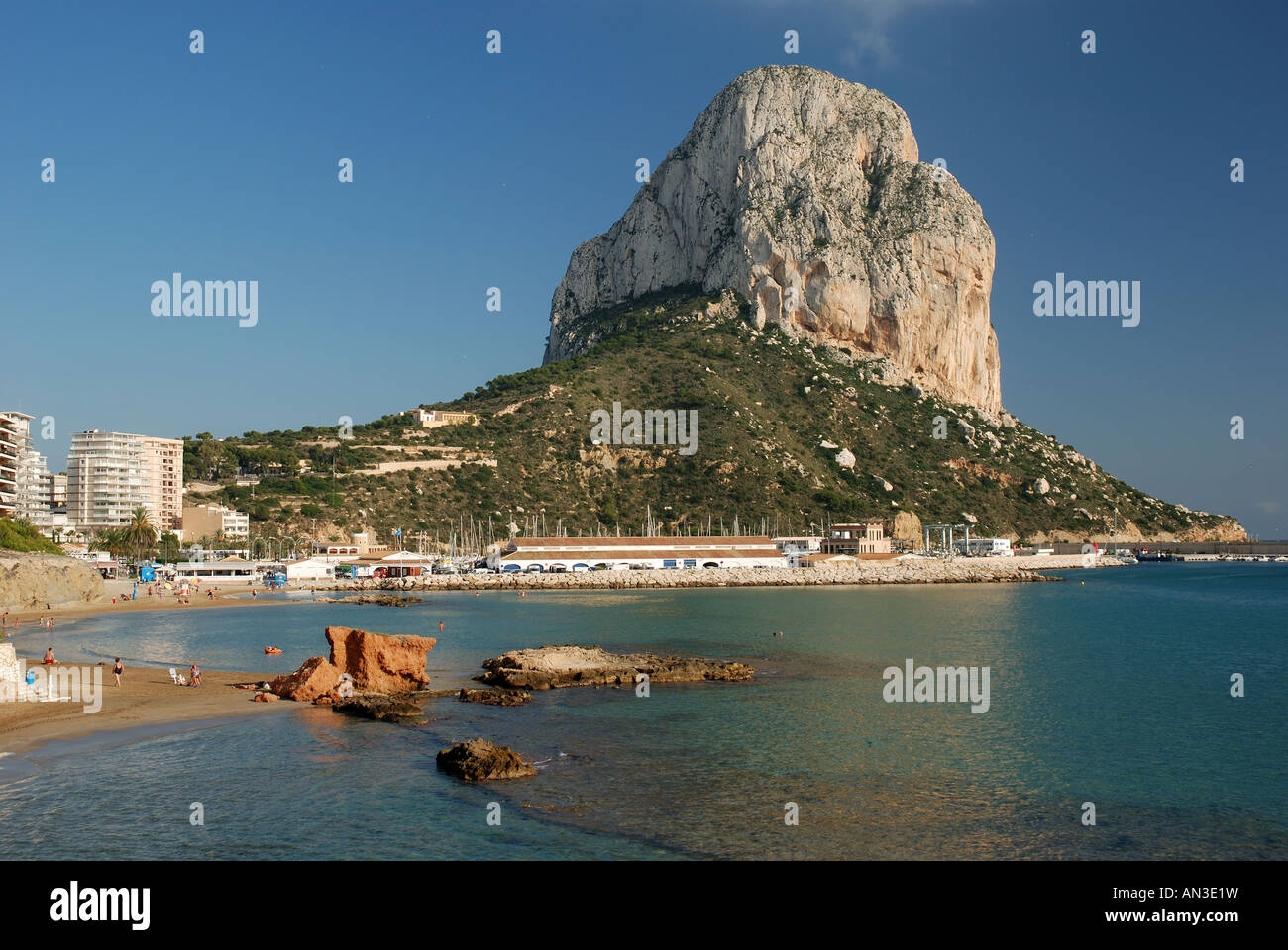 Famous Mediterranean Resort Calpe in Spain Stock Photo