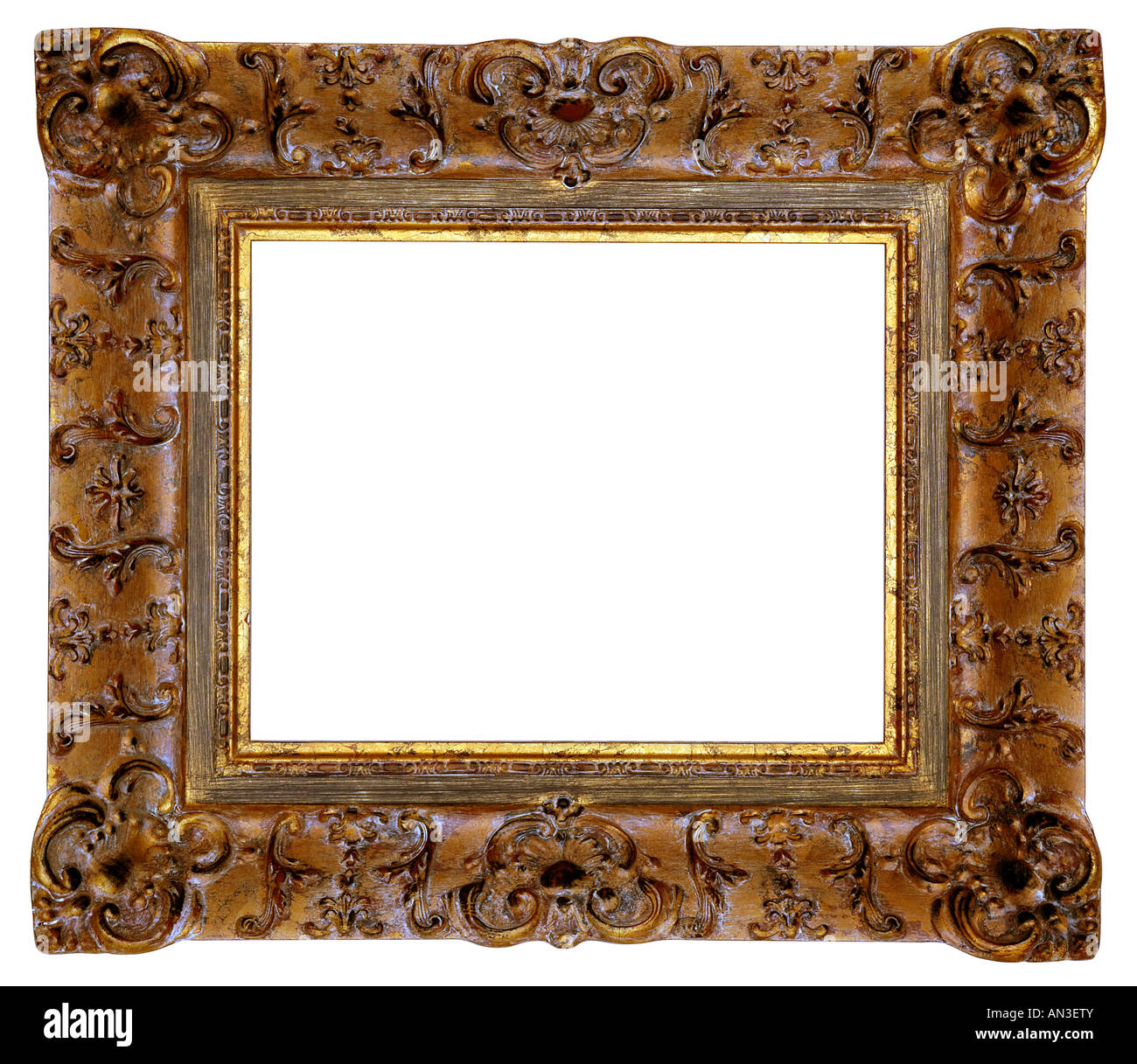 Gold square picture frame Stock Photo Alamy