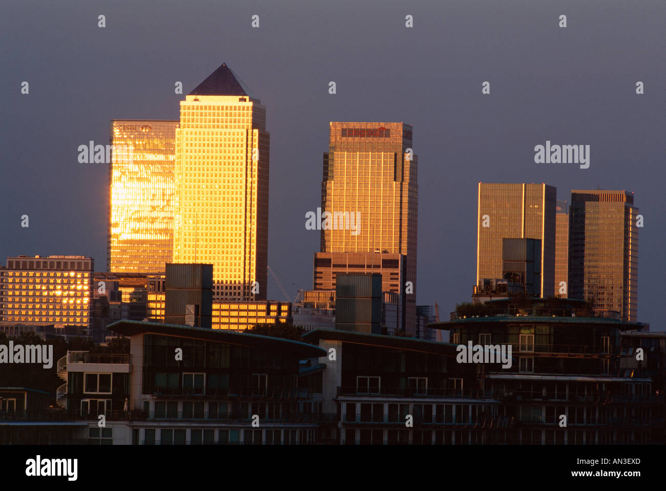Canary Wharf & Docklands Skyline, London, England Stock Photo - Alamy