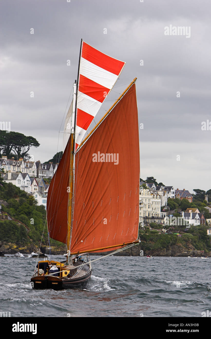 Yacht at the Fowey Festival of Sail, August 2005 Stock Photo
