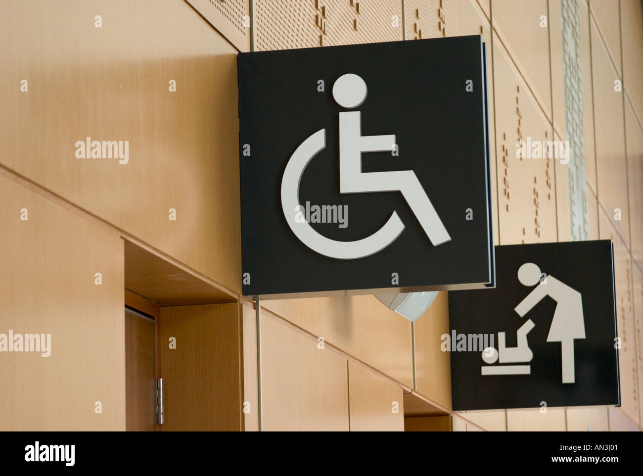 signboard for convenient facilities toilet for disabled persons and