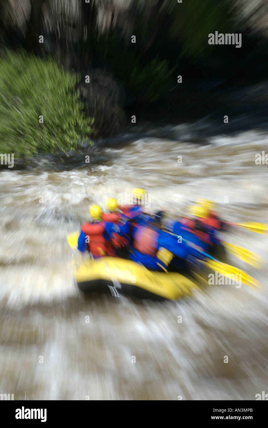 Whitewater Rafting Pine View Falls Cache la Poudre River CO Stock Photo ...