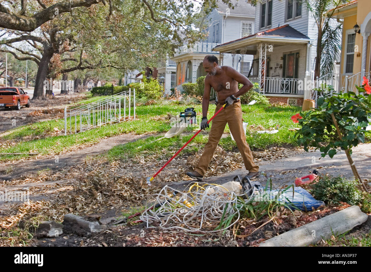 Clean Up in New Orleans After Hurricane Katrina Stock Photo 5028406
