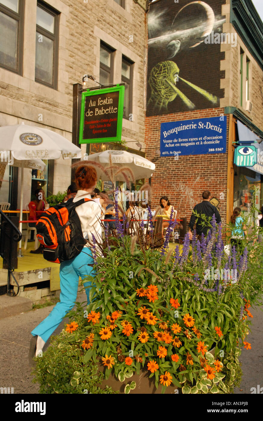 Saint denis street In montreal Quebec Canada Stock Photo Alamy