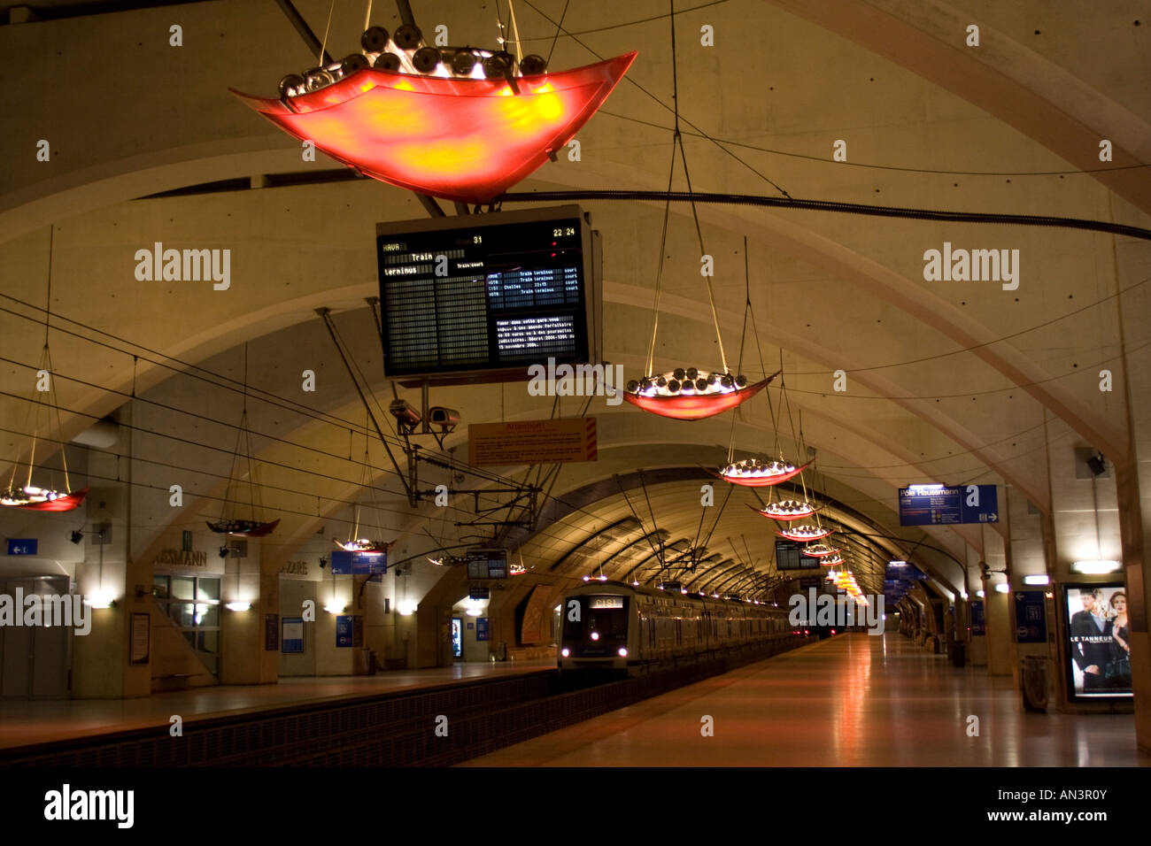 Paris RER and metro station interior Stock Photo