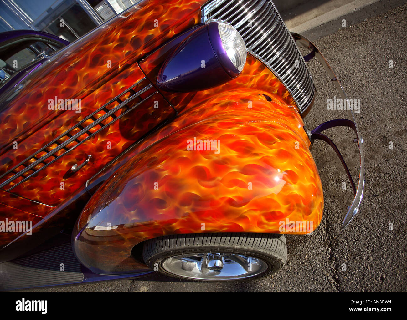A beautful paint job on a classic car in Moose Jaw Saskatchewan Stock