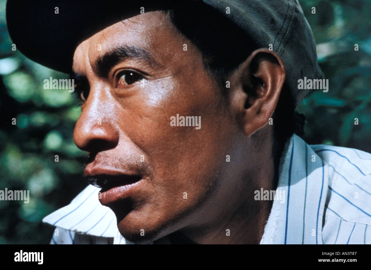 Survivor of a massacre in the Ixil Triangle of Guatemala highlands Stock Photo