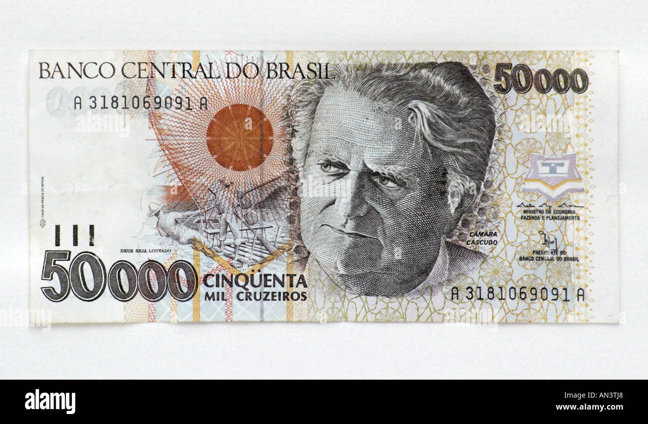 Brazil Fifty Thousand Cruzeiro Note Stock Photo Alamy