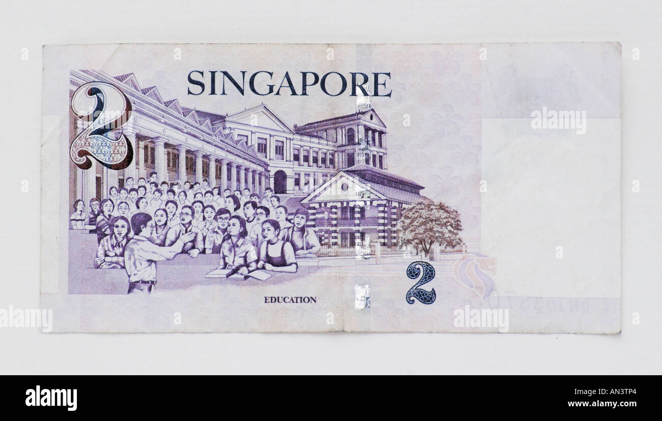 Singapore Two Dollar Bank Note Stock Photo Alamy