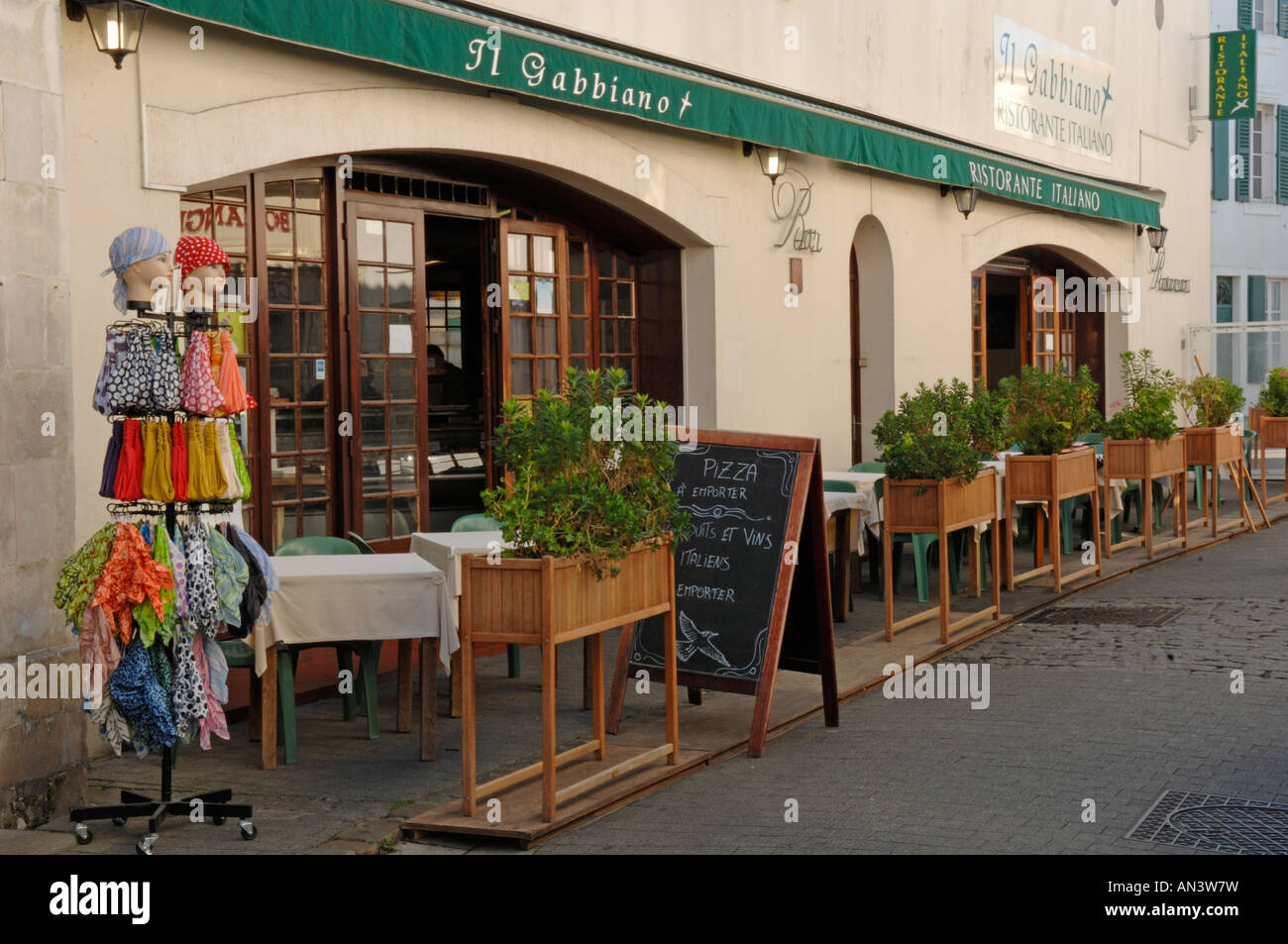 Italian restaurant at La Flotte en Re in the Charente Maritime 17  departement of France One of Les Plus Beaux Villages de France Stock Photo  - Alamy